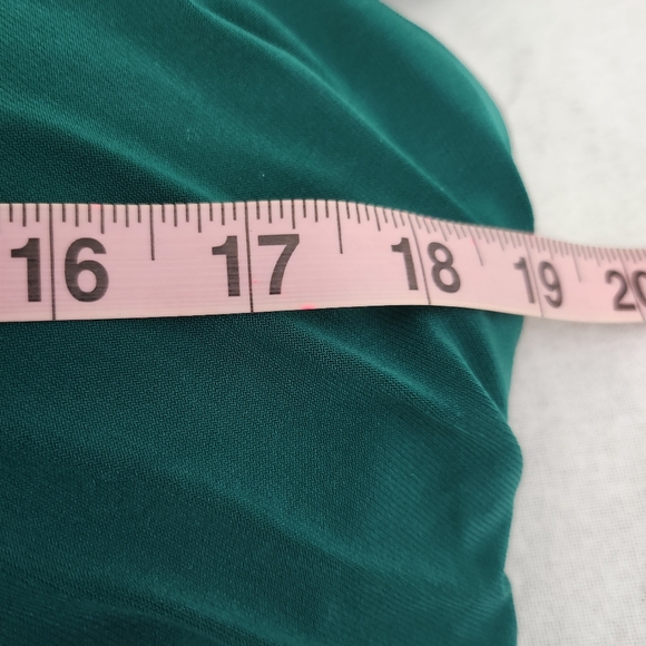 New Mac Duggal Emerald Green Ruched Jersey Drop Shoulder Gown 12 $358 26570 - Picture 13 of 14